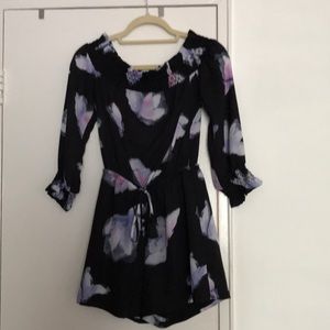 Off the shoulder floral romper